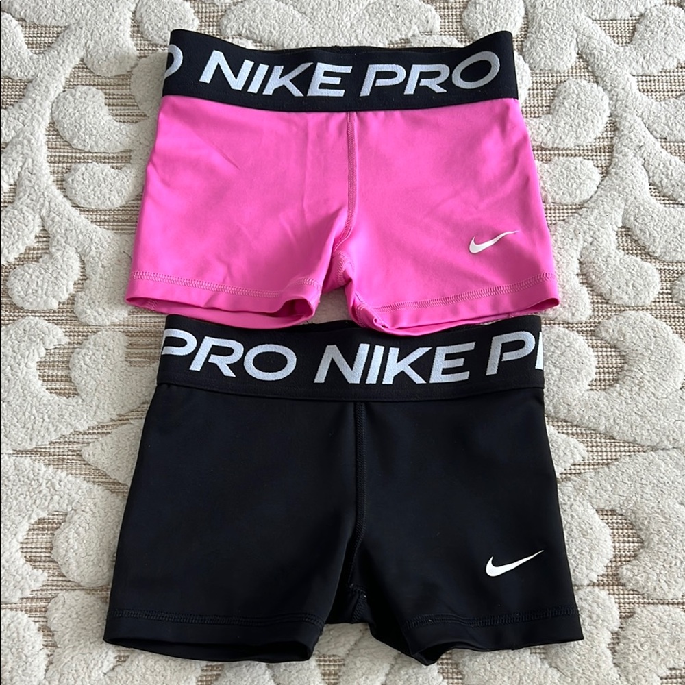 Nike Pro Pink and Black Shorts Set Child XS